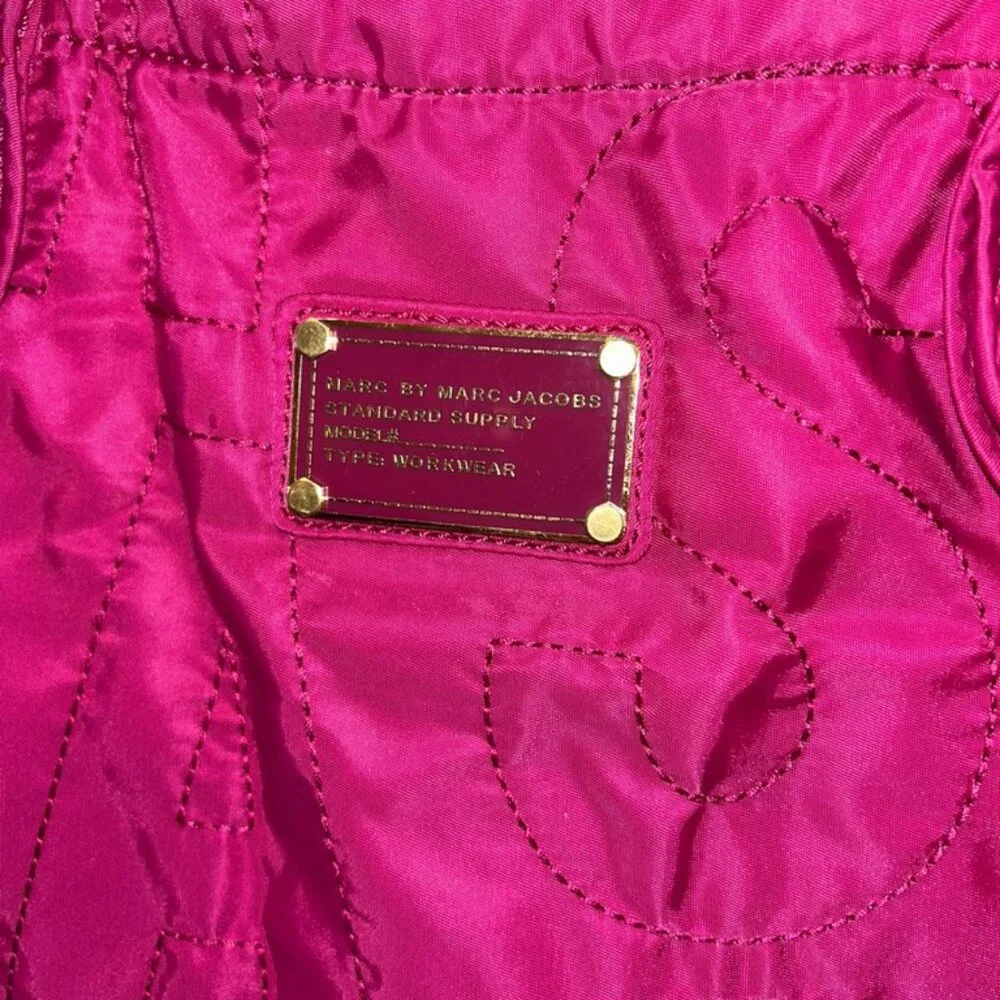Fuchsia Quilted Tote Bag with Knotted Straps